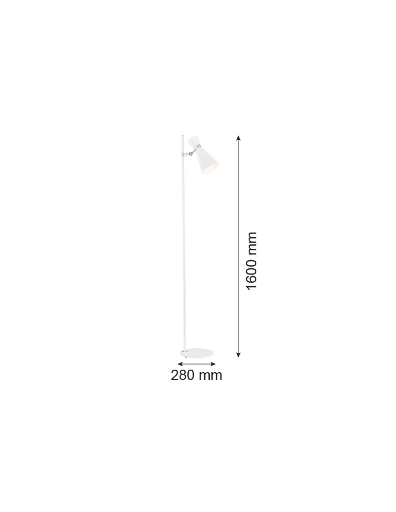 Lampy podłogowe do czytania - Argon LUKKA lampa podłogowa 1 pł. 1x15W (max) biały struktura elementy chromowane 3891 - product kolory-swiatla.pl 2
