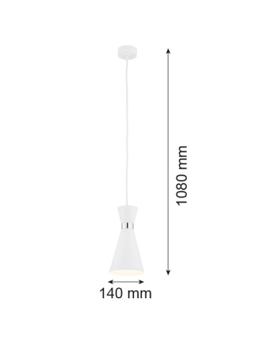 Argon LUKKA lampa wisząca 1 pł. 1x15W (max) biały struktura elementy chromowane 3892 - produkt 2