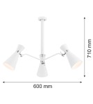 Argon LUKKA żyrandol 3 pł. 3x15W (max) biały struktura elementy chromowane 1379 Argon LUKKA żyrandol 3 pł. 3x15W (max) biały struktura elementy chromowane 1379