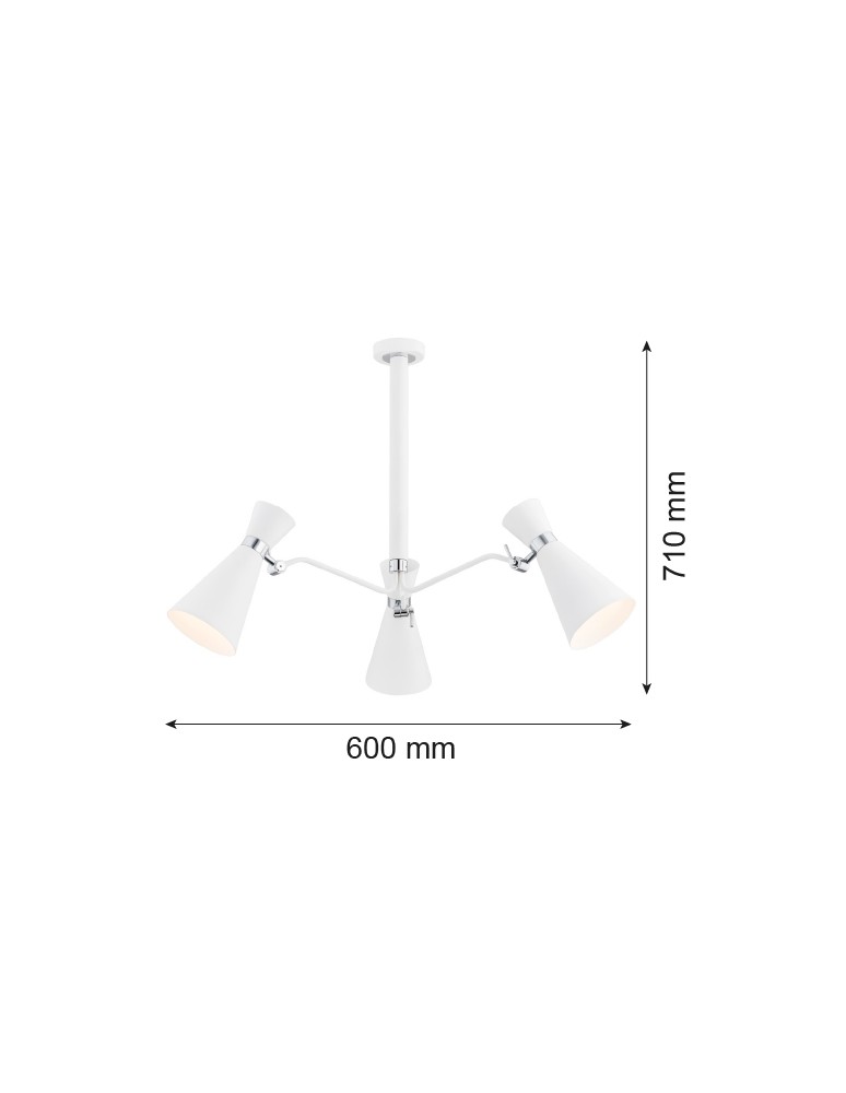 Argon LUKKA żyrandol 3 pł. 3x15W (max) biały struktura elementy chromowane 1379 Argon LUKKA żyrandol 3 pł. 3x15W (max) biały struktura elementy chromowane 1379