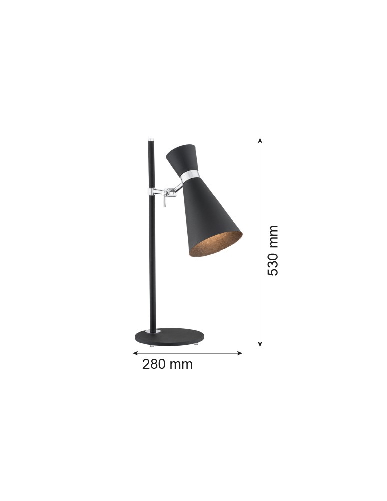Lampki biurkowe - Argon LUKKA lampa biurkowa 1 pł. 1x15W (max) czarny struktura elementy chromowane 3894 - product kolory-swiatla.pl 2