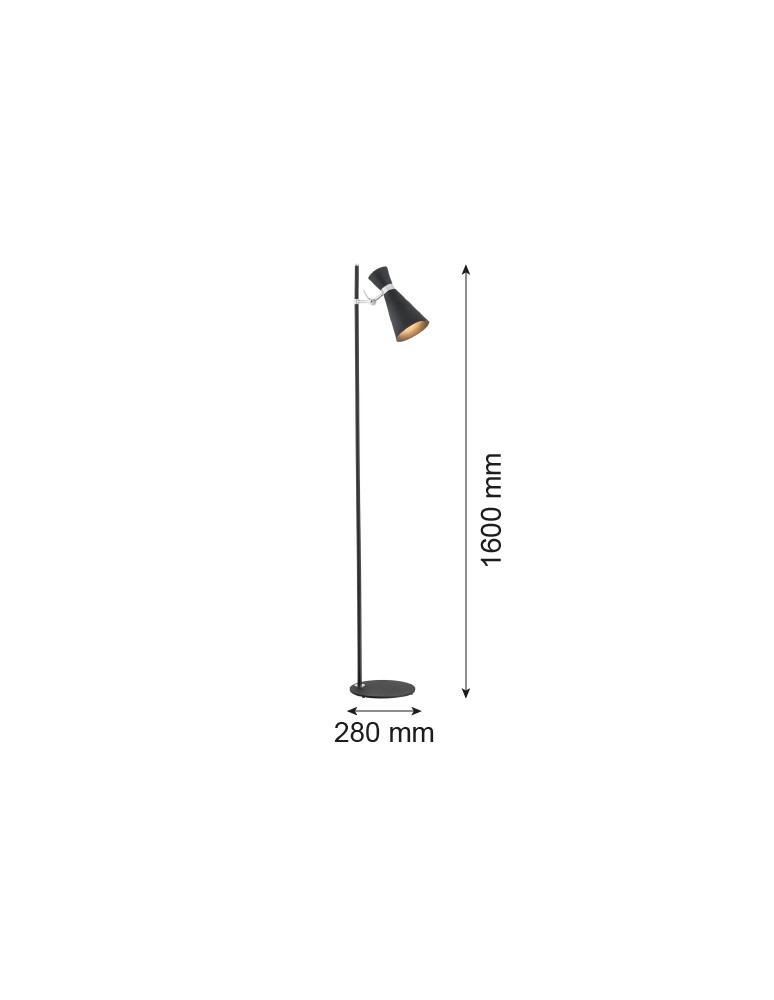 Argon LUKKA lampa podłogowa 1 pł. 1x15W (max) czarny struktura elementy chromowane 3895 Argon LUKKA lampa podłogowa 1 pł. 1x15W (max) czarny struktura elementy chromowane 3895