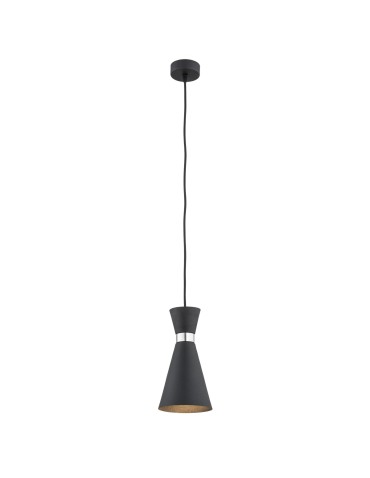 Argon LUKKA lampa wisząca 1 pł. 1x15W (max) czarny struktura elementy chromowane 3896