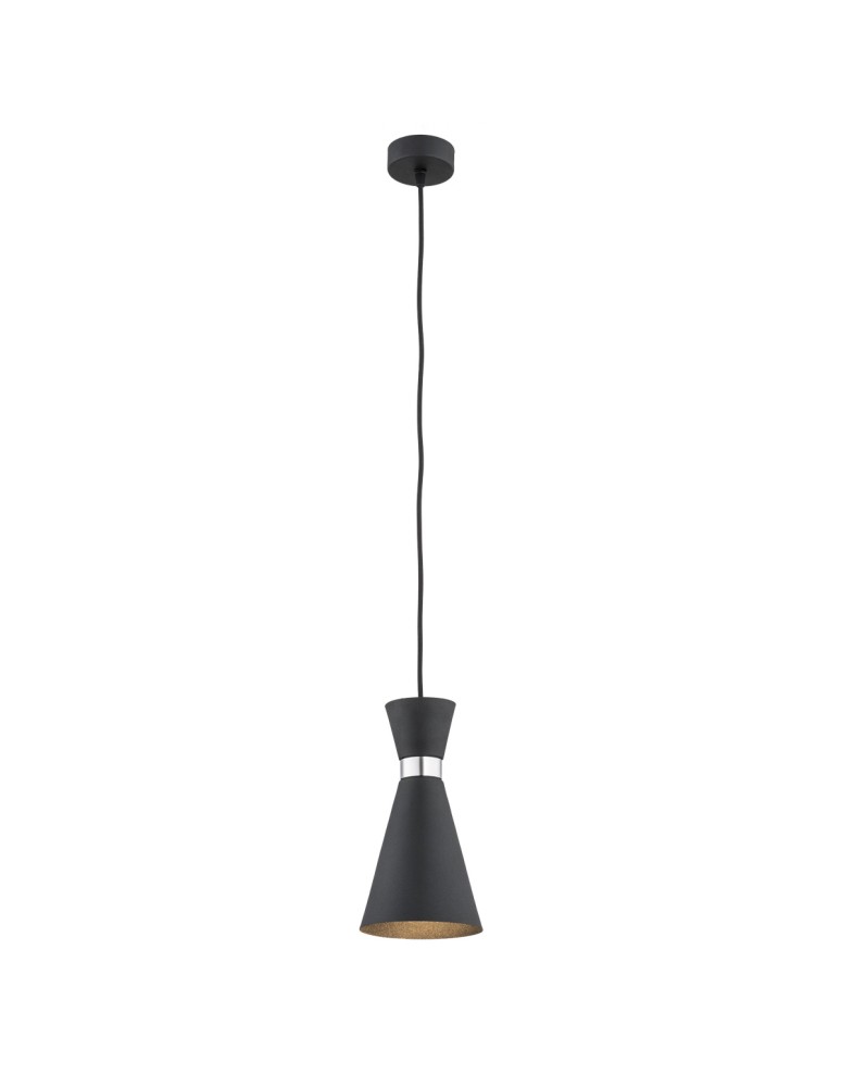 Argon LUKKA lampa wisząca 1 pł. 1x15W (max) czarny struktura elementy chromowane 3896