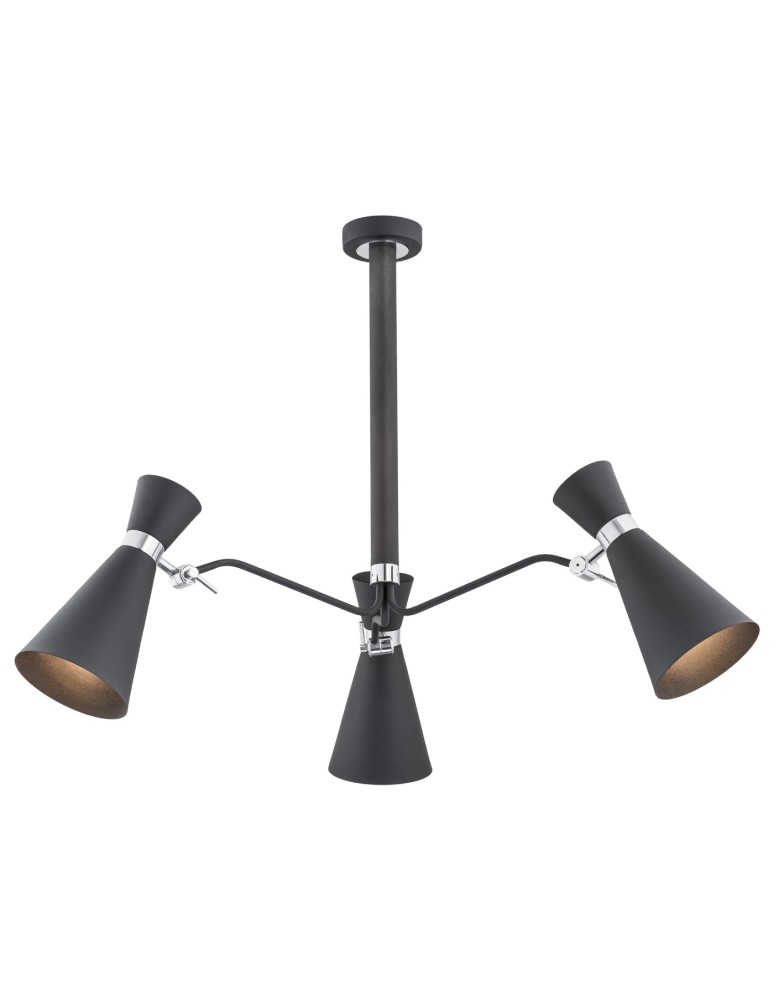 Argon LUKKA żyrandol 3 pł. 3x15W (max) czarny struktura elementy chromowane 1380 Argon LUKKA żyrandol 3 pł. 3x15W (max) czarny struktura elementy chromowane 1380