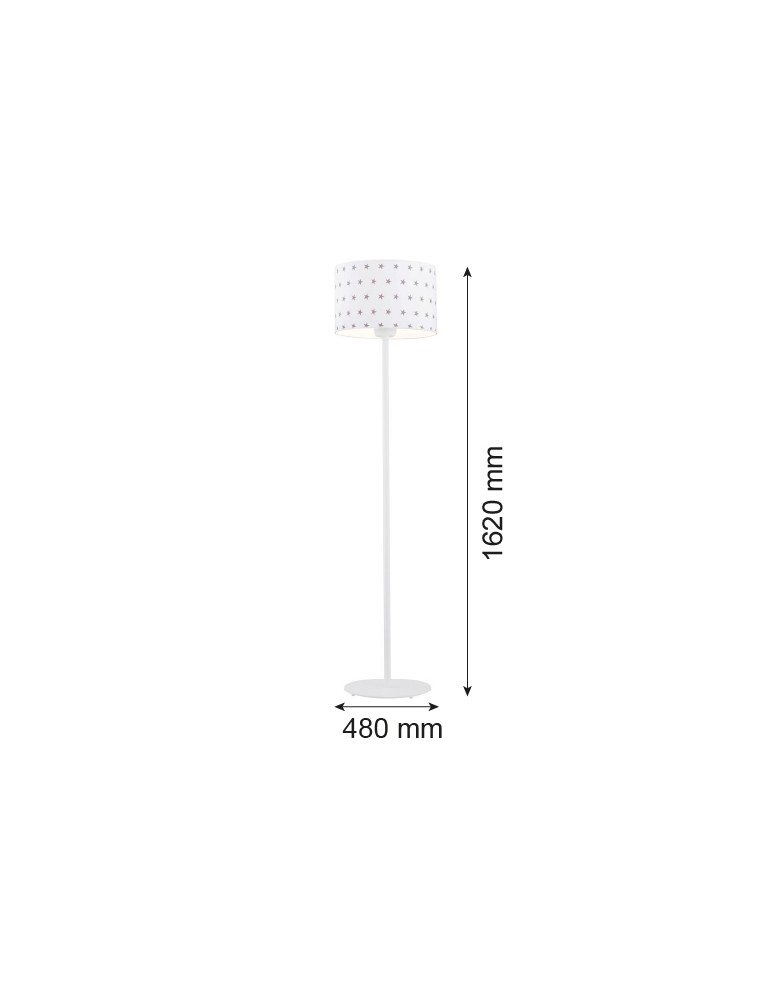 Lampy podłogowe z abażurem - Argon MAGIC lampa podłogowa 1 pł. 1x15W (max) biały w szare gwiazdki biały struktura 4129 - product kolory-swiatla.pl 2