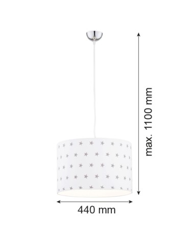Argon MAGIC lampa wisząca 1 pł. 1x15W (max) biały w szare gwiazdki elementy chromowane 4133 - produkt 2