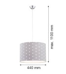 Lampy do pokoju dziecięcego - Argon MAGIC lampa wisząca 1 pł. 1x15W (max) szary w białe gwiazdki elementy chromowane 4134 - product 2
