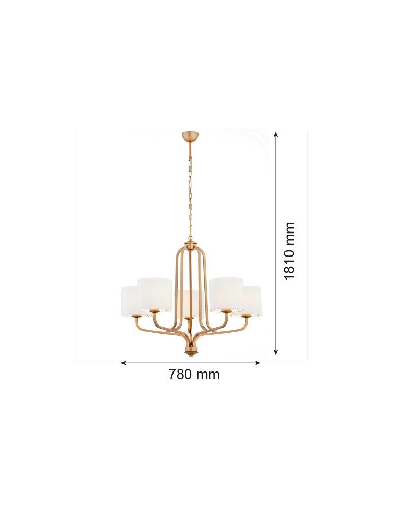 Argon MARANELLO żyrandol 5 pł. 5x15W (max) biały stare złoto 2172 Argon MARANELLO żyrandol 5 pł. 5x15W (max) biały stare złoto 2172