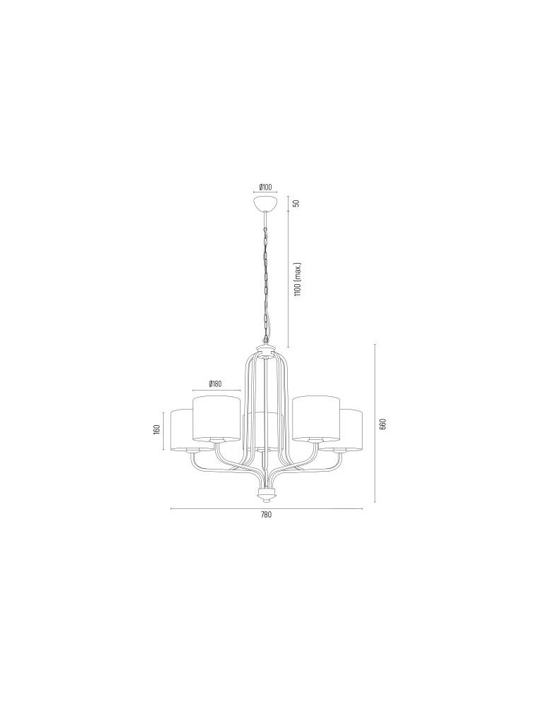 Argon MARANELLO żyrandol 5 pł. 5x15W (max) biały stare złoto 2172 Argon MARANELLO żyrandol 5 pł. 5x15W (max) biały stare złoto 2172