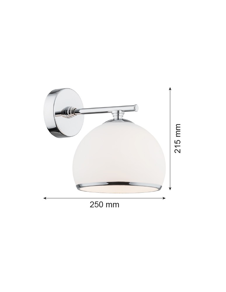 Argon MARBELLA kinkiet 1 pł. 1x15W (max) opal mat chrom 4254 Argon MARBELLA kinkiet 1 pł. 1x15W (max) opal mat chrom 4254