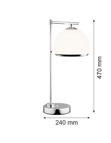 Argon MARBELLA PLUS lampa stołowa 1 pł. 1x15W (max) opal mat chrom 8121 - produkt 2