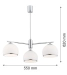 Argon MARBELLA żyrandol 3 pł. 3x15W (max) opal mat chrom 1487 Argon MARBELLA żyrandol 3 pł. 3x15W (max) opal mat chrom 1487
