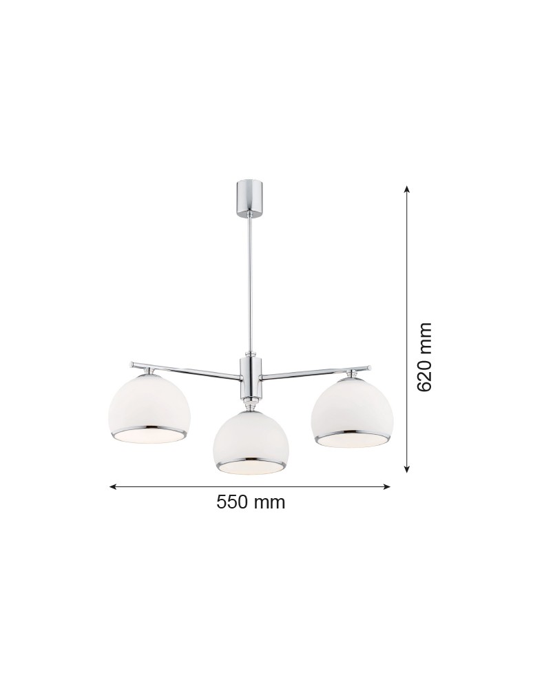 Argon MARBELLA żyrandol 3 pł. 3x15W (max) opal mat chrom 1487 Argon MARBELLA żyrandol 3 pł. 3x15W (max) opal mat chrom 1487