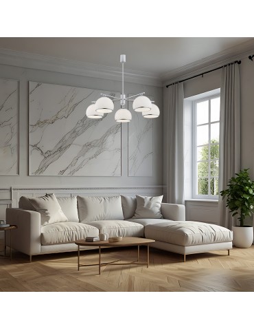 Argon MARBELLA żyrandol 5 pł. 5x15W (max) opal mat chrom 2087 - product 2