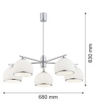 Żyrandole - Argon MARBELLA żyrandol 5 pł. 5x15W (max) opal mat chrom 2087 - product 3