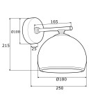Argon MARBELLA kinkiet 1 pł. 1x15W (max) opal mat mosiądz 4255 Argon MARBELLA kinkiet 1 pł. 1x15W (max) opal mat mosiądz 4255