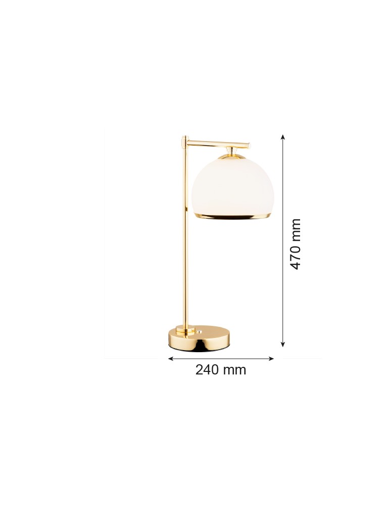 Lampki biurkowe - Argon MARBELLA PLUS lampa stołowa 1 pł. 1x15W (max) opal mat mosiądz 8120 - product kolory-swiatla.pl 2