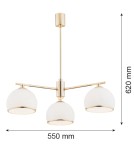 Argon MARBELLA żyrandol 3 pł. 3x15W (max) opal mat mosiądz 1488 Argon MARBELLA żyrandol 3 pł. 3x15W (max) opal mat mosiądz 1488