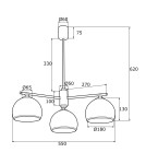 Argon MARBELLA żyrandol 3 pł. 3x15W (max) opal mat mosiądz 1488 Argon MARBELLA żyrandol 3 pł. 3x15W (max) opal mat mosiądz 1488