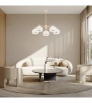 Żyrandole - Argon MARBELLA żyrandol 5 pł. 5x15W (max) opal mat mosiądz 2088 - product 2