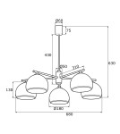 Żyrandole - Argon MARBELLA żyrandol 5 pł. 5x15W (max) opal mat mosiądz 2088 - product 4