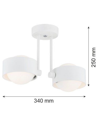 Argon MASSIMO PLUS lampa wisząca 2 pł. 2x6W LED (max) opal mat IP44 biały struktura 7088 - produkt 2