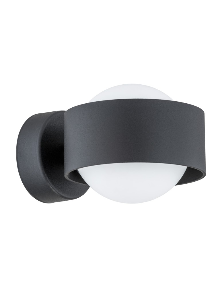 Argon MASSIMO PLUS kinkiet 1 pł. 1x6W LED (max) opal mat IP44 czarny struktura 8059