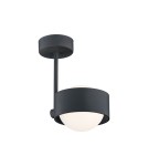 Lampy wiszące pojedyncze - Argon MASSIMO PLUS lampa wisząca 1 pł. 1x6W LED (max) opal mat IP44 czarny struktura 8060 - product 1