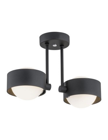 Argon MASSIMO PLUS lampa wisząca 2 pł. 2x6W LED (max) opal mat IP44 czarny struktura 7089
