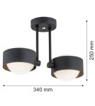 Argon MASSIMO PLUS lampa wisząca 2 pł. 2x6W LED (max) opal mat IP44 czarny struktura 7089 Argon MASSIMO PLUS lampa wisząca 2 pł. 2x6W LED (max) opal mat IP44 czarny struktura 7089