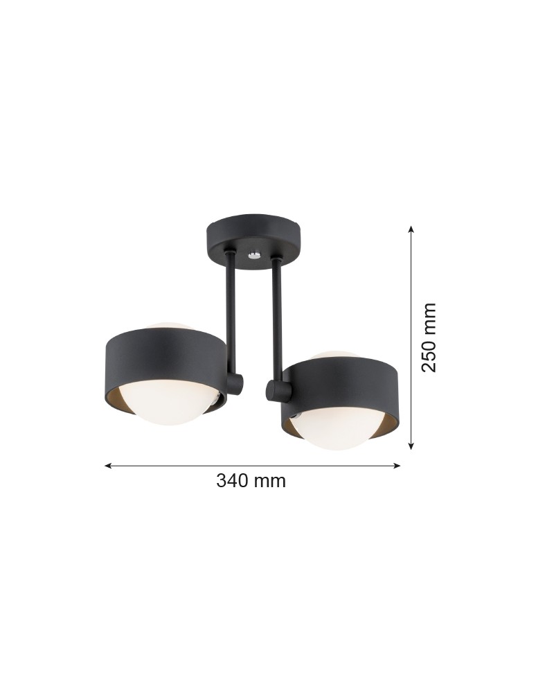 Argon MASSIMO PLUS lampa wisząca 2 pł. 2x6W LED (max) opal mat IP44 czarny struktura 7089 Argon MASSIMO PLUS lampa wisząca 2 pł. 2x6W LED (max) opal mat IP44 czarny struktura 7089