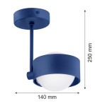 Lampy wiszące pojedyncze - Argon MASSIMO PLUS lampa wisząca 1 pł. 1x6W LED (max) opal mat IP44 granat struktura 8062 - product 2