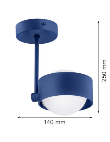 Argon MASSIMO PLUS lampa wisząca 1 pł. 1x6W LED (max) opal mat IP44 granat struktura 8062 - produkt 2