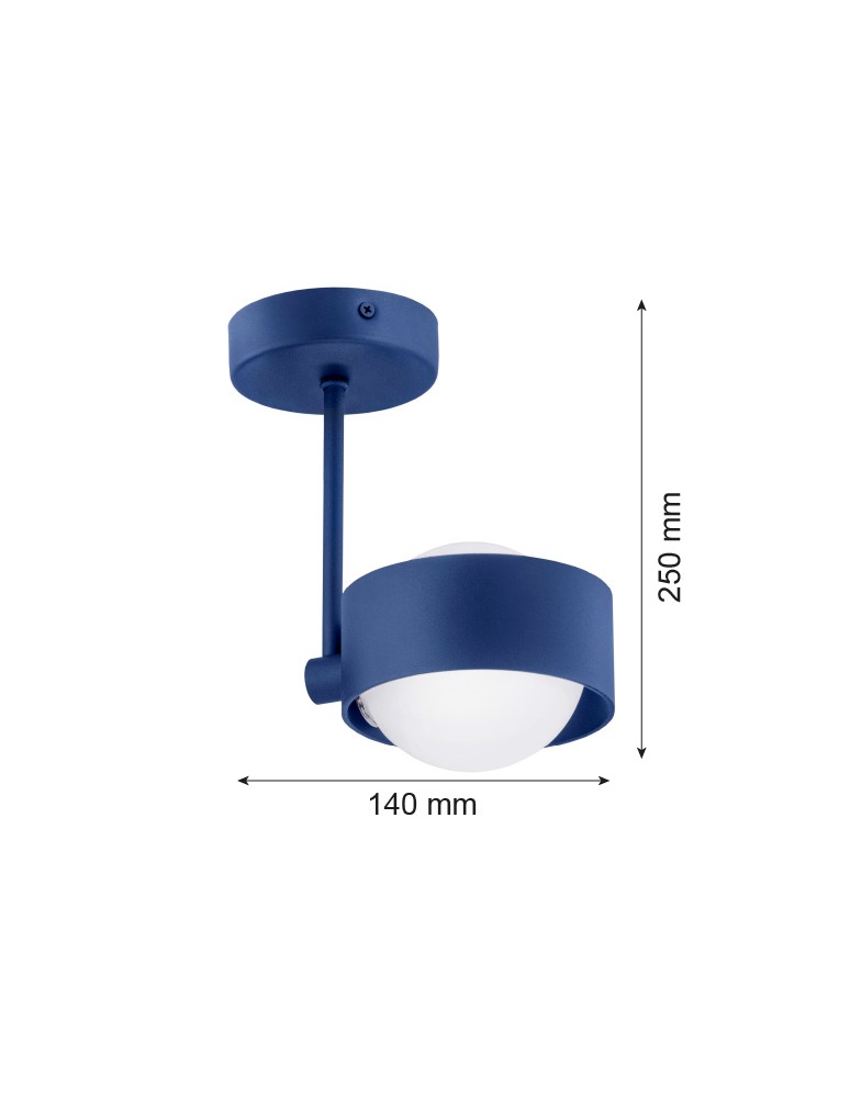 Lampy wiszące pojedyncze - Argon MASSIMO PLUS lampa wisząca 1 pł. 1x6W LED (max) opal mat IP44 granat struktura 8062 - product kolory-swiatla.pl 2