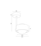 Lampy wiszące pojedyncze - Argon MASSIMO PLUS lampa wisząca 1 pł. 1x6W LED (max) opal mat IP44 granat struktura 8062 - product 3