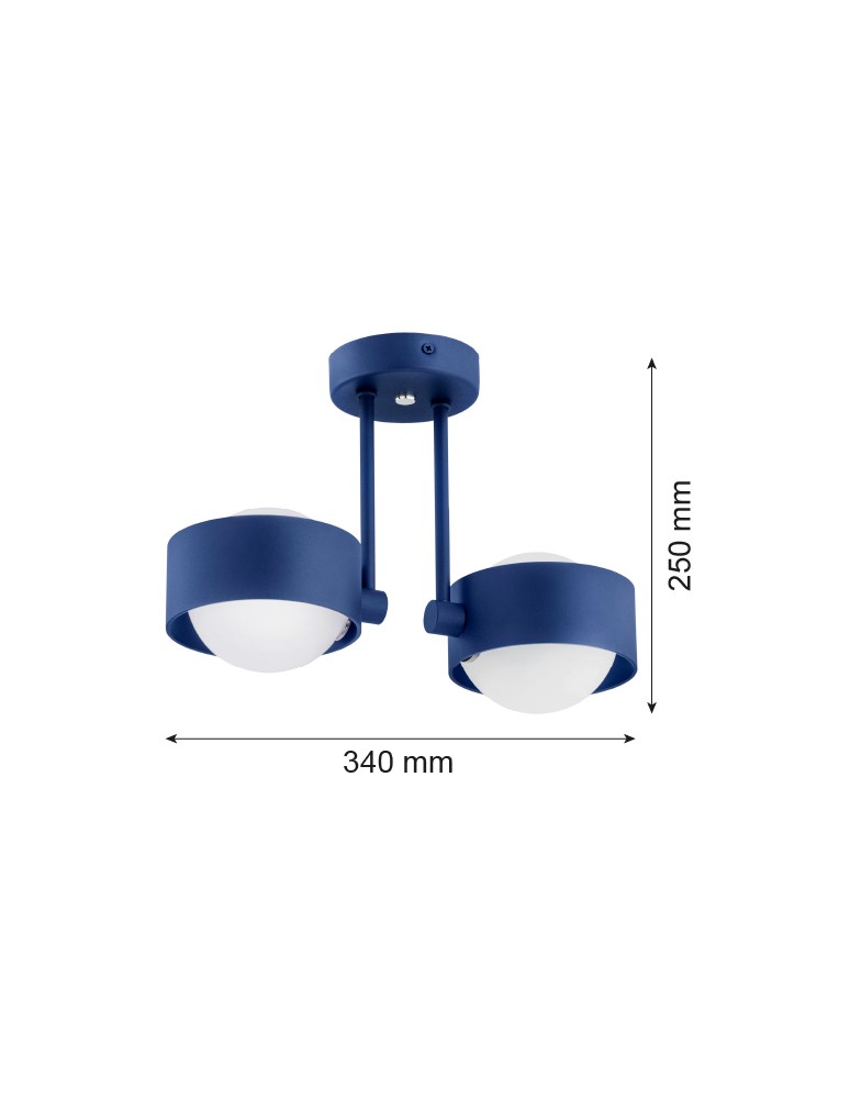 Lampy wiszące - Argon MASSIMO PLUS lampa wisząca 2 pł. 2x6W LED (max) opal mat IP44 granat struktura 7090 - product kolory-swiatla.pl 2