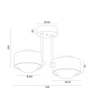 Lampy wiszące - Argon MASSIMO PLUS lampa wisząca 2 pł. 2x6W LED (max) opal mat IP44 granat struktura 7090 - product 3