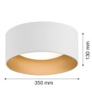 Lampy sufitowe okrągłe - Argon MOHITO plafon 2 pł. 2x15W (max) biały struktura na zewnątrz złoty wewnątrz 703 - product 2