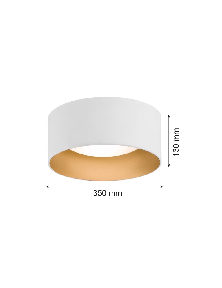 Lampy sufitowe okrągłe - Argon MOHITO plafon 2 pł. 2x15W (max) biały struktura na zewnątrz złoty wewnątrz 703 - product kolory-swiatla.pl 2