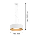 Lampy wiszące - Argon MOHITO lampa wisząca 3 pł. 3x15W (max) biały struktura na zewnątrz złoty wewnątrz 1213 - product 2