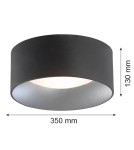 Lampy sufitowe okrągłe - Argon MOHITO plafon 2 pł. 2x15W (max) czarny struktura na zewnątrz srebrny wewnątrz 704 - product 2