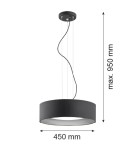 Argon MOHITO lampa wisząca 3 pł. 3x15W (max) czarny struktura na zewnątrz srebrny wewnątrz 1214 Argon MOHITO lampa wisząca 3 pł. 3x15W (max) czarny struktura na zewnątrz srebrny wewnątrz 1214