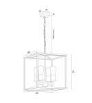Lampy wiszące w stylu Hampton - Argon MONZANO zwis 4 pł. 4x15W (max) czarny stare złoto 1824 - product 5