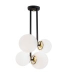 Lampy wiszące - Argon MORITZ lampa wisząca 4 pł. 4x15W (max) opal mat czarny struktura 1739 - product 1