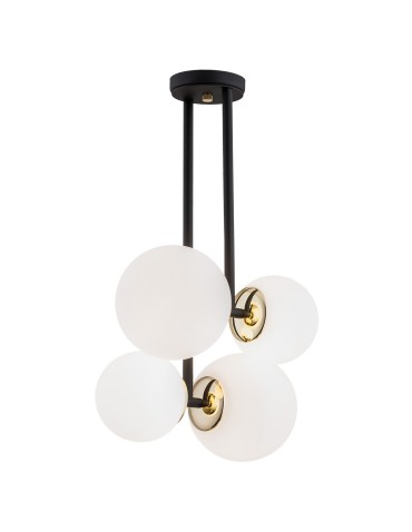 Argon MORITZ lampa wisząca 4 pł. 4x15W (max) opal mat czarny struktura 1739