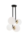 Argon MORITZ lampa wisząca 4 pł. 4x15W (max) opal mat czarny struktura 1739