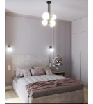 Lampy wiszące - Argon MORITZ lampa wisząca 4 pł. 4x15W (max) opal mat czarny struktura 1739 - product 2