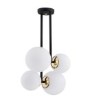 Lampy wiszące - Argon MORITZ lampa wisząca 4 pł. 4x15W (max) opal mat czarny struktura 1739 - product 3