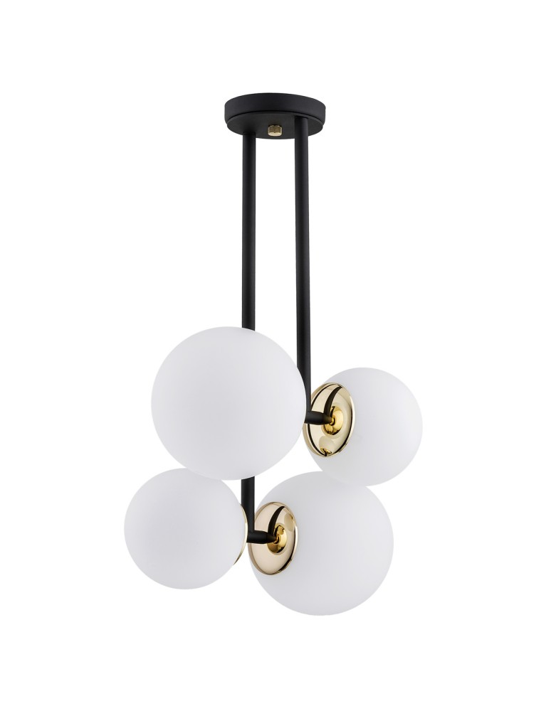 Argon MORITZ lampa wisząca 4 pł. 4x15W (max) opal mat czarny struktura 1739